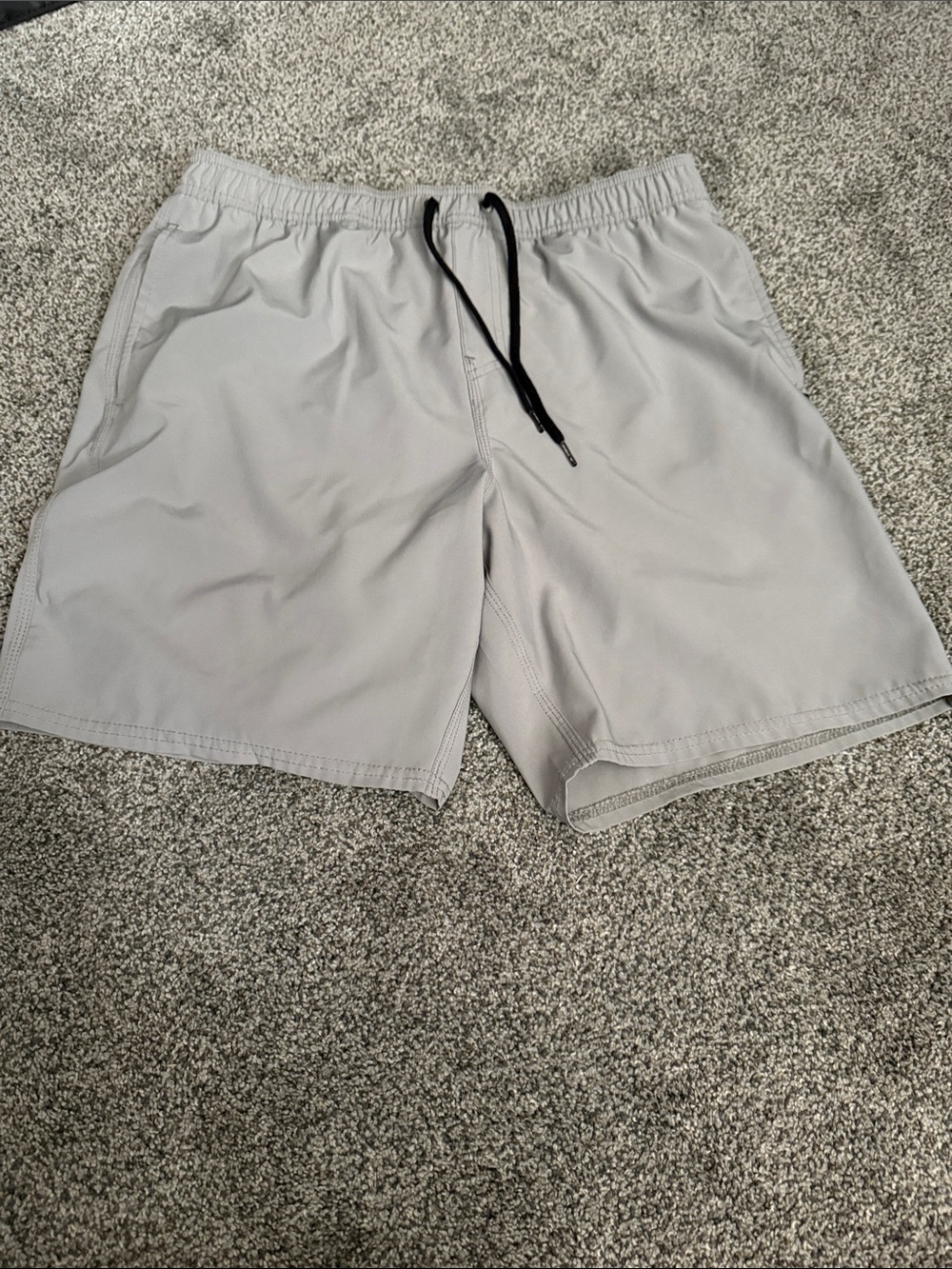 O'Neill Light Gray Athletic Shorts with Black Drawstring